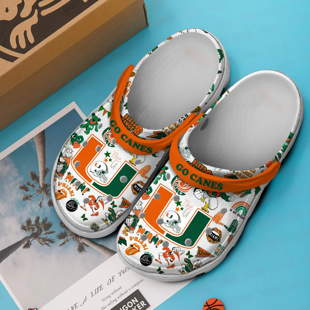 Miami Hurricanes NCAA Sport Crocs Clogs Miami Hurricanes NCAA Sport Crocs Clogs