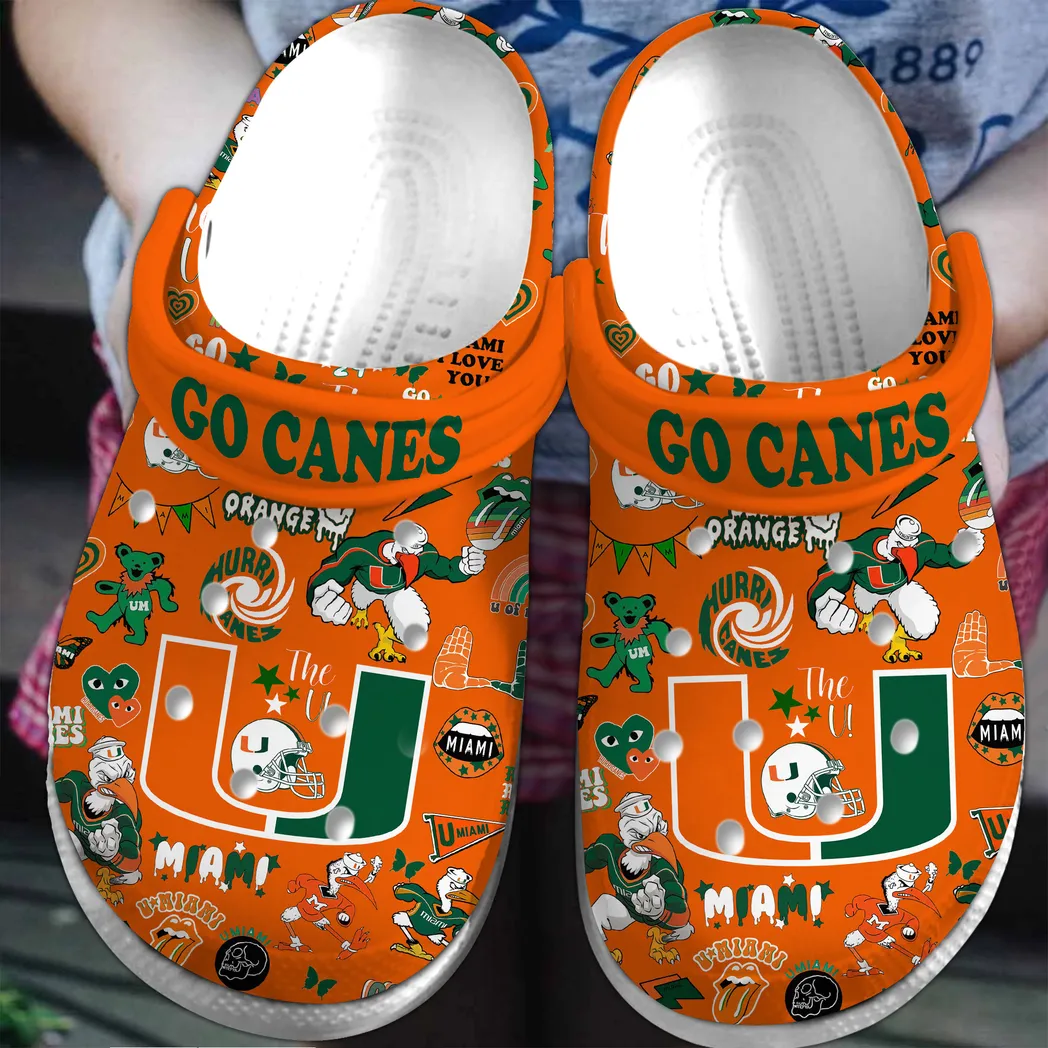 Miami Hurricanes NCAA Sport Crocs Clogs