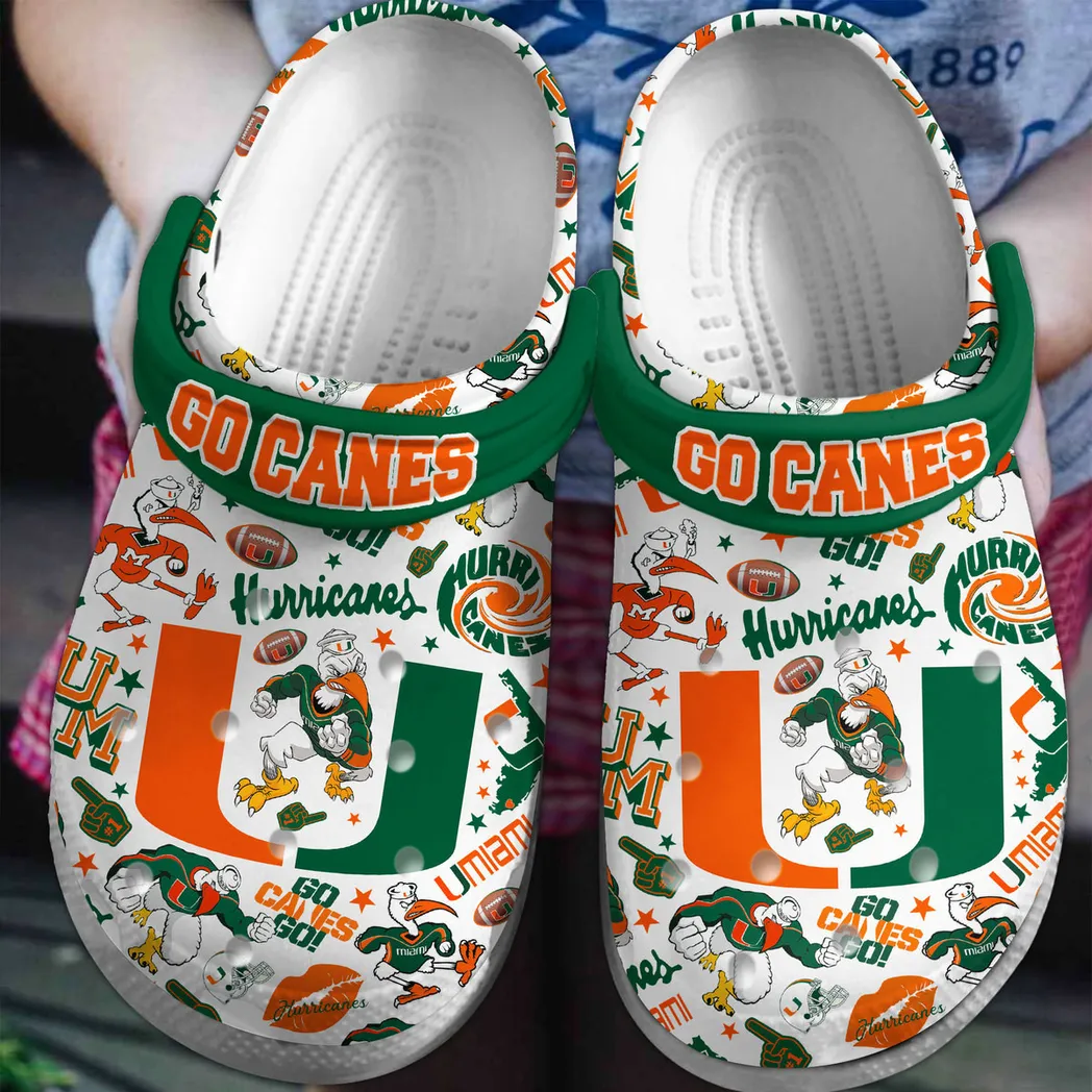 Miami Hurricanes NCAA Sport Crocs Clogs