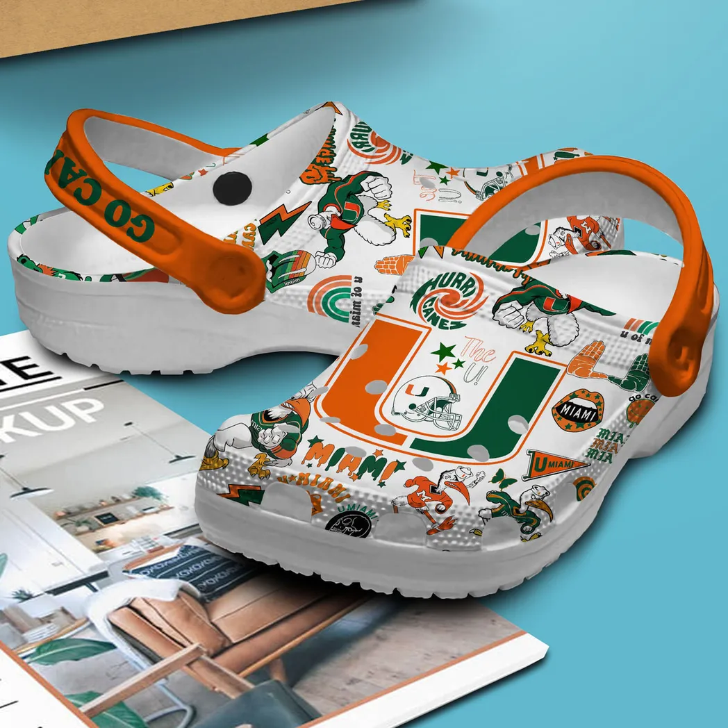 Miami Hurricanes NCAA Sport Crocs Clogs Miami Hurricanes NCAA Sport Crocs Clogs