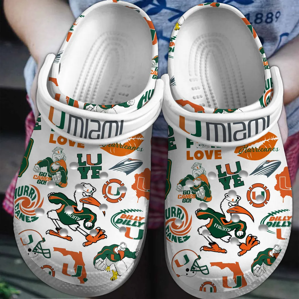 Miami Hurricanes NCAA Sport Crocs Clogs