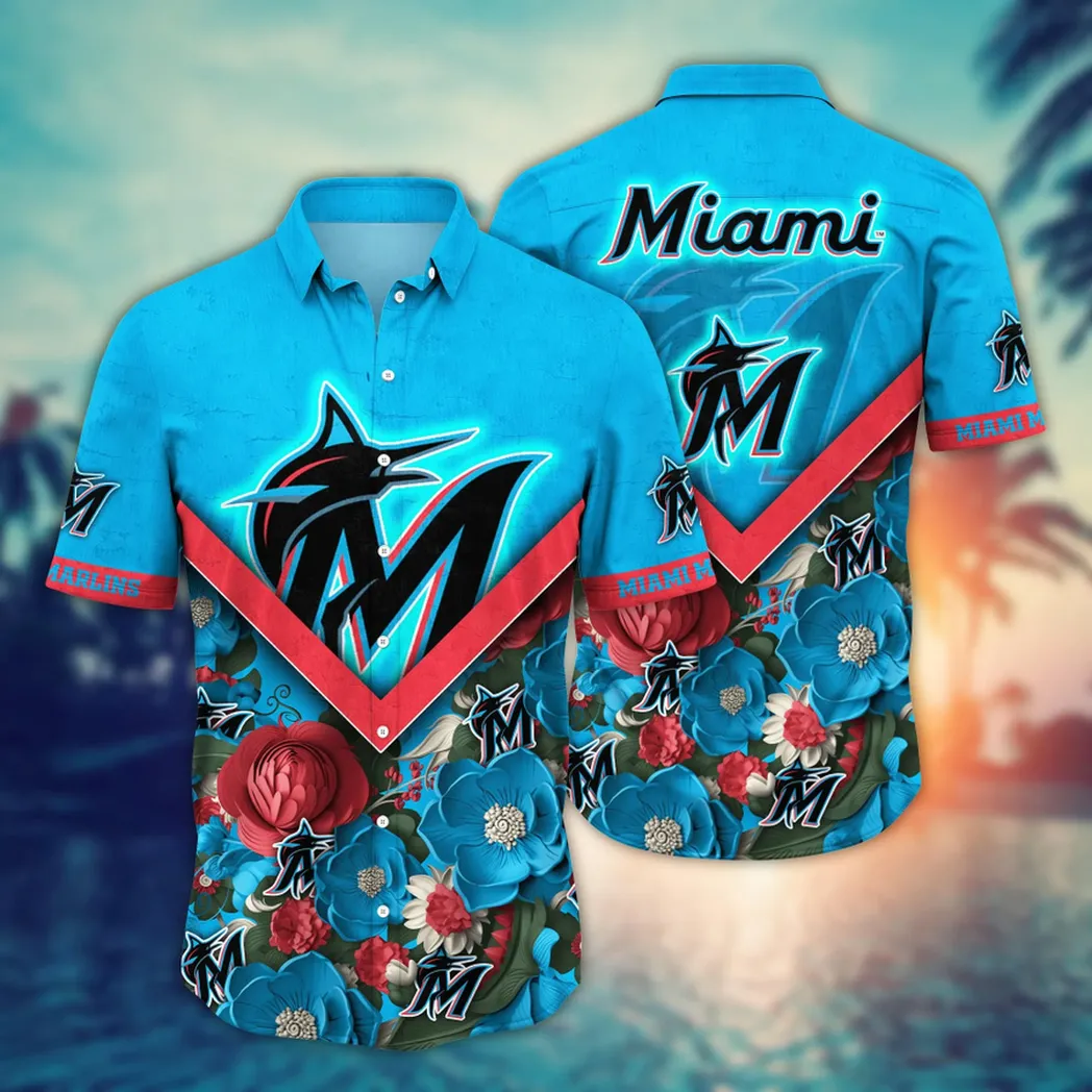 Miami Marlins MLB Flower Aloha Hawaiian Shirt, Custom Summer Football Shirts VPHWA2451154932