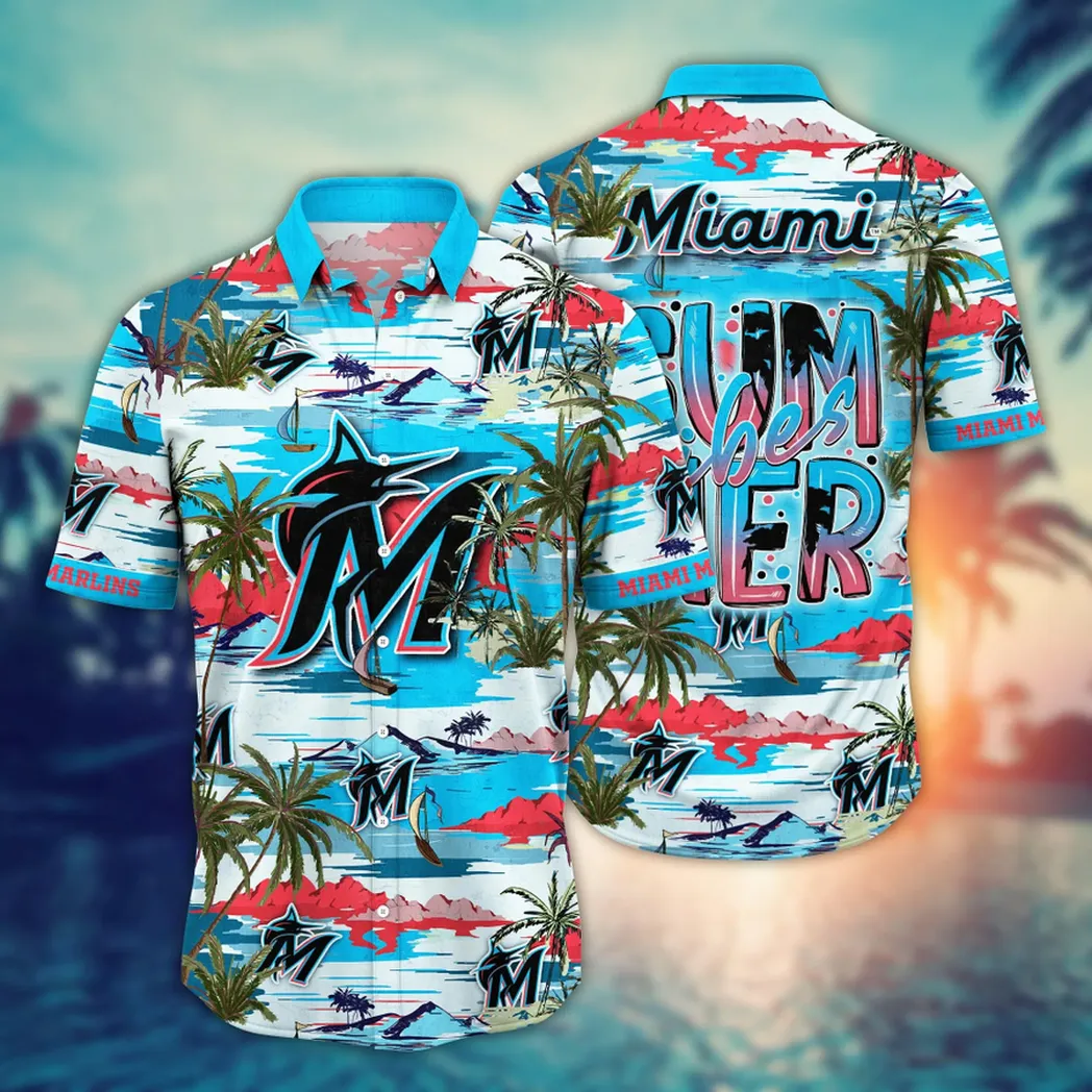 Miami Marlins MLB Flower Aloha Hawaiian Shirt, Summer Football Shirts VPHWA2451152617