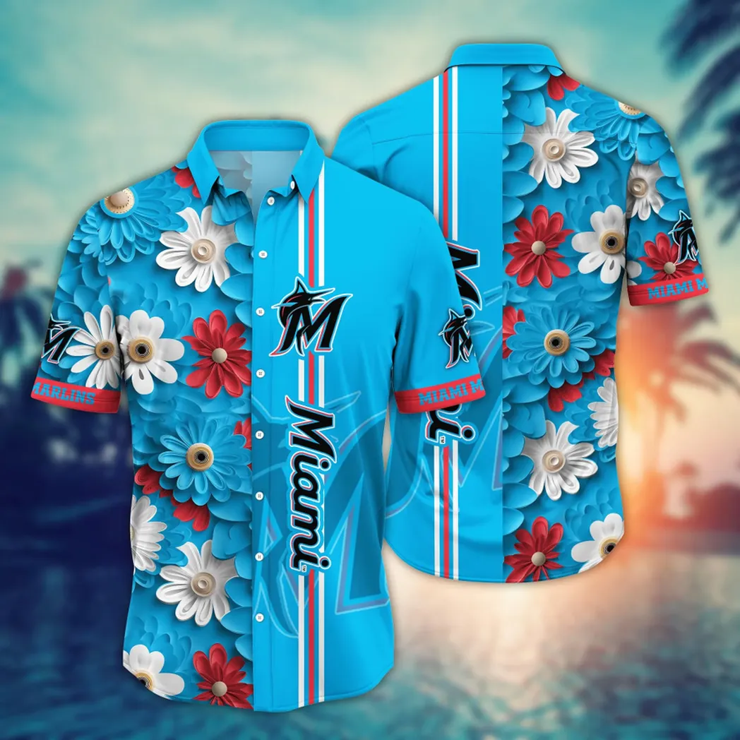 Miami Marlins MLB Flower Aloha Hawaiian Shirt, Summer Football Shirts VPHWA2451154751