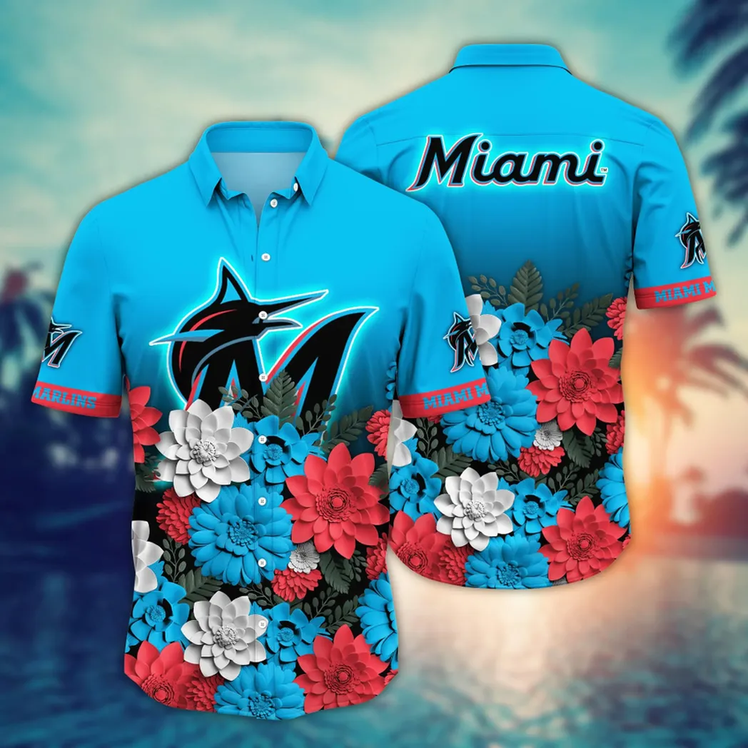 Miami Marlins MLB Flower Aloha Hawaiian Shirt, Summer Football Shirts VPHWA2451154853