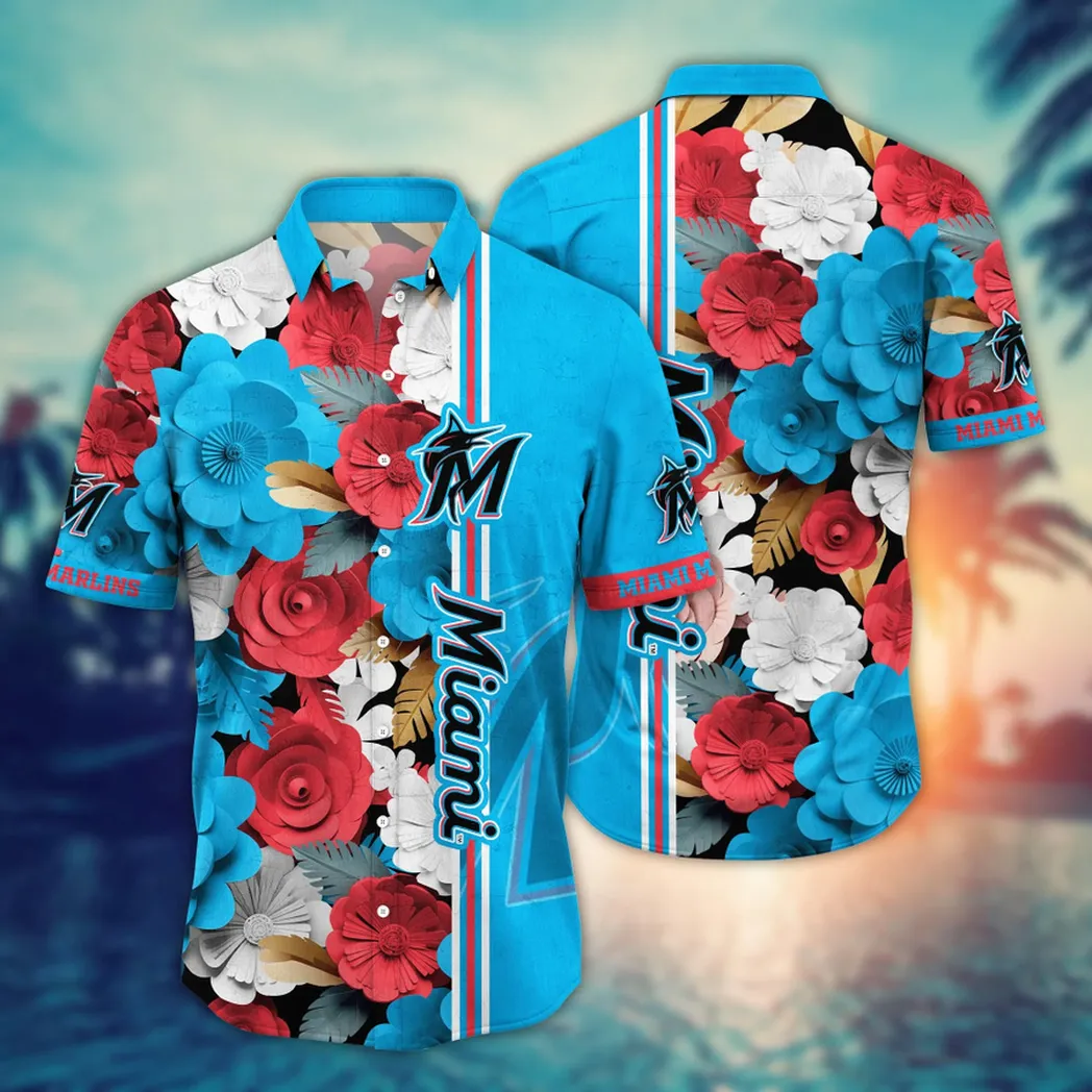 Miami Marlins MLB Flower Aloha Hawaiian Shirt, Summer Football Shirts VPHWA2451154867