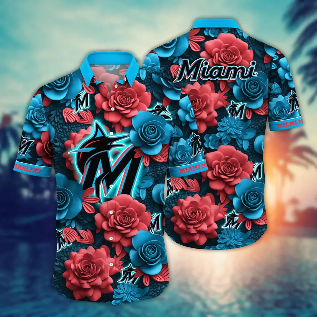 Miami Marlins MLB Flower Aloha Hawaiian Shirt, Summer Football Shirts VPHWA2451154983