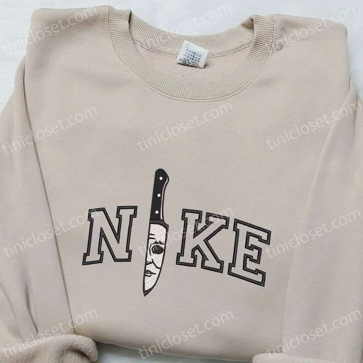 Michael Myers Knife x Nike Embroidered Hoodie, Nike Inspired Embroidered Shirt, Best Halloween Gift Ideas