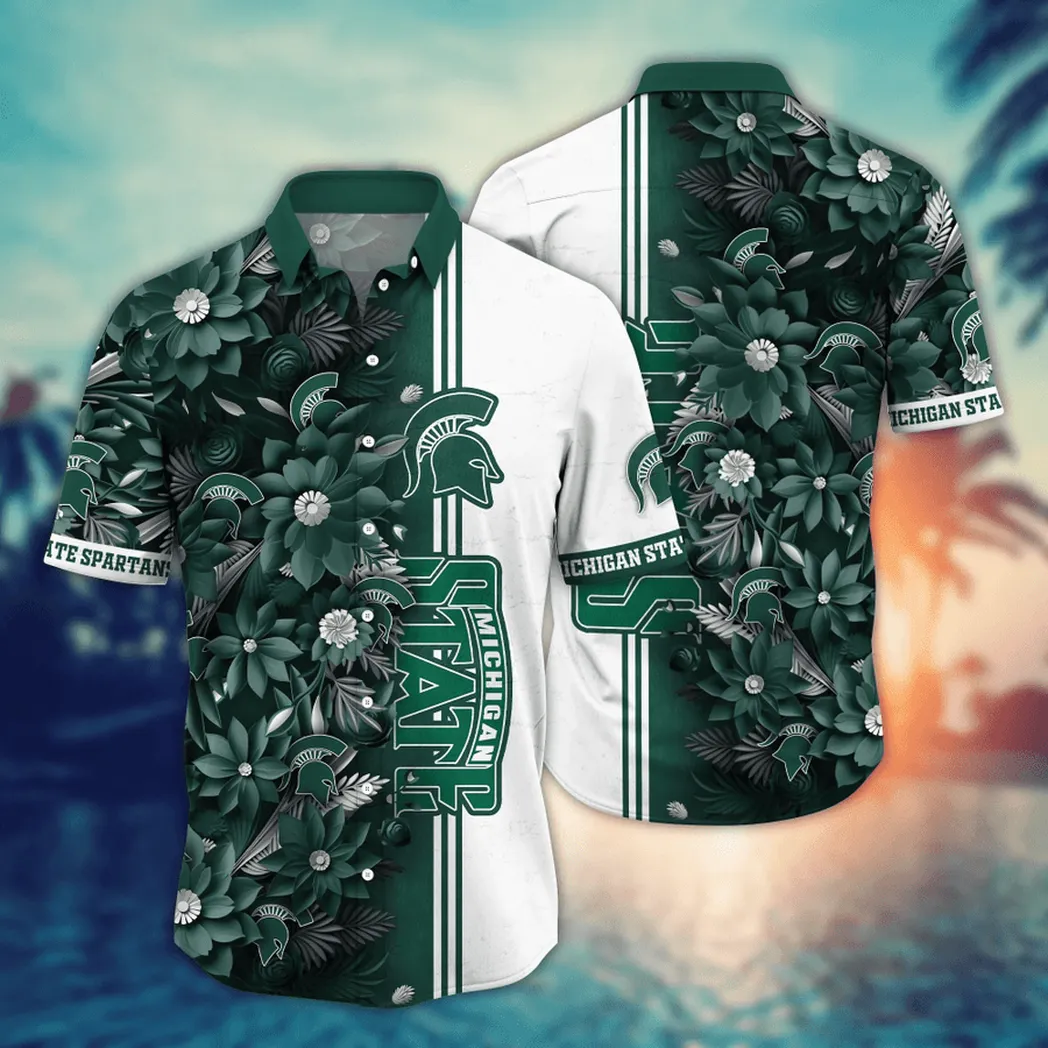 Michigan State Spartans NCAA Flower Aloha Hawaiian Shirt, Custom Summer Football Shirts VPHWA2451153226