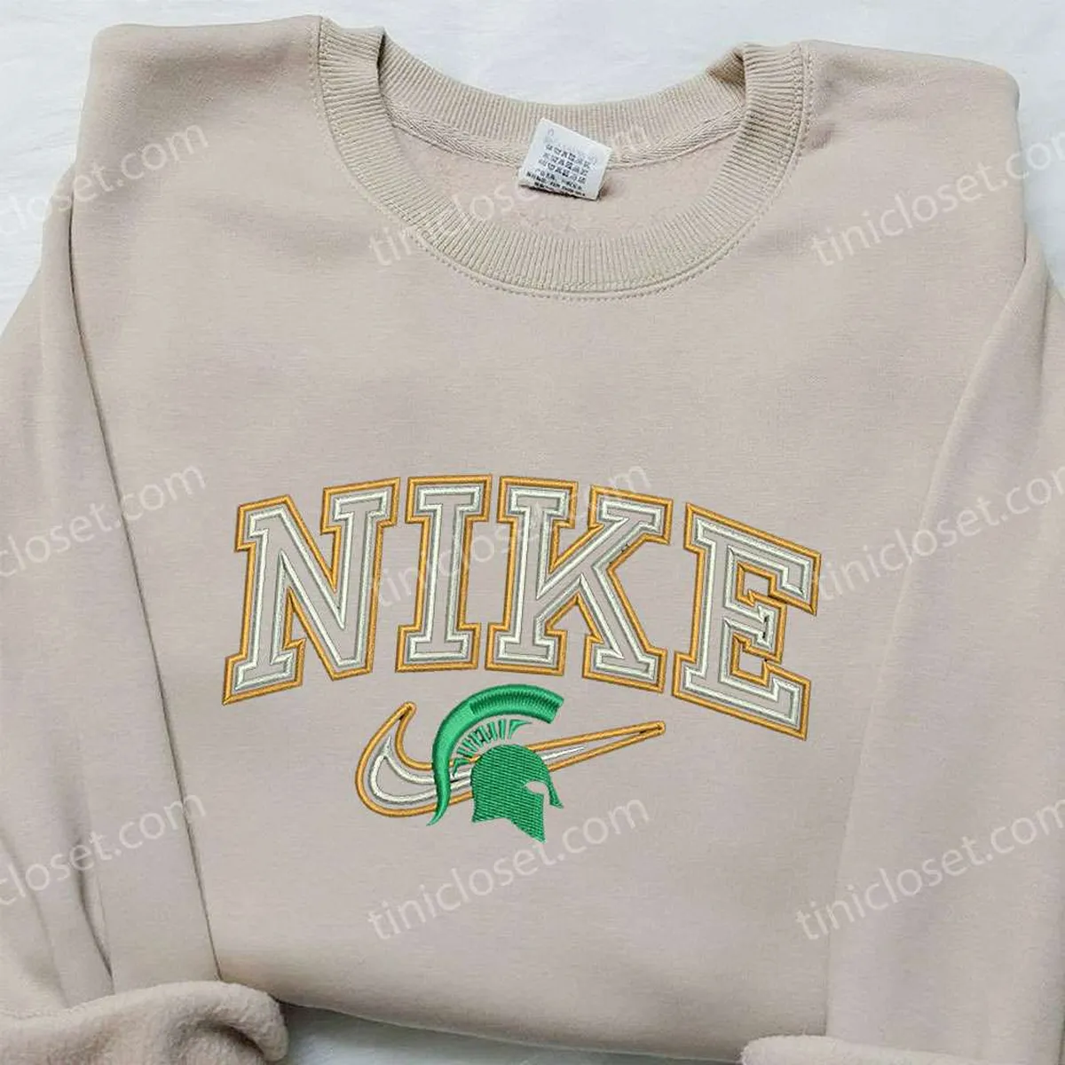 Michigan State Spartans x Nike Embroidered Sweatshirt, NCAA Sport Embroidered Shirt, Nike Inspired Embroidered Shirt