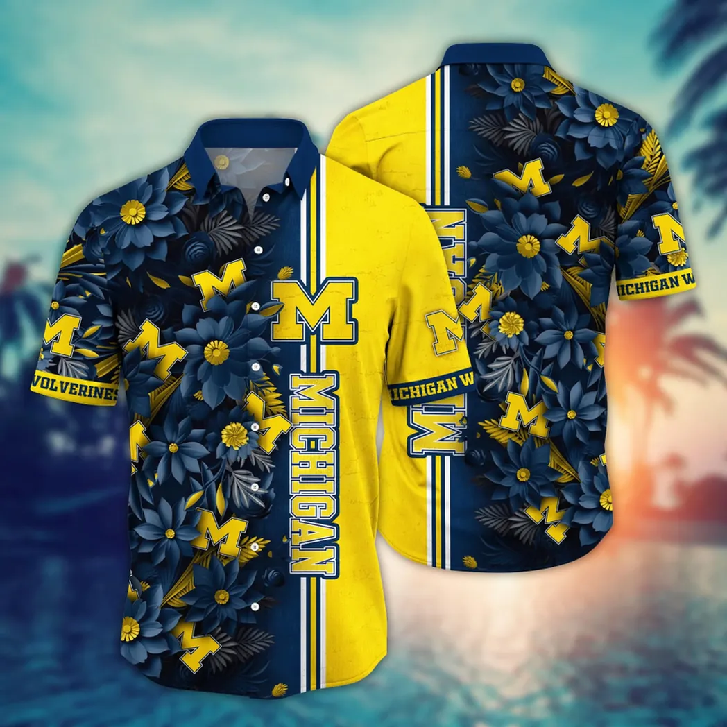 Michigan Wolverines, Style Hot Trending Summer NCAA Flower Aloha Hawaiian Shirt, Custom Summer Football Shirts VPHWA2451153230