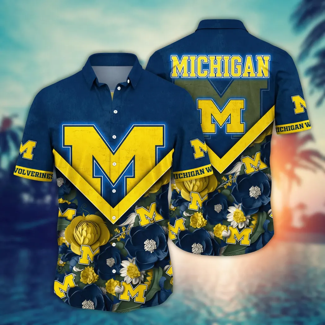 Michigan Wolverines, Style Hot Trending Summer NCAA Flower Aloha Hawaiian Shirt, Custom Summer Football Shirts VPHWA2451153743