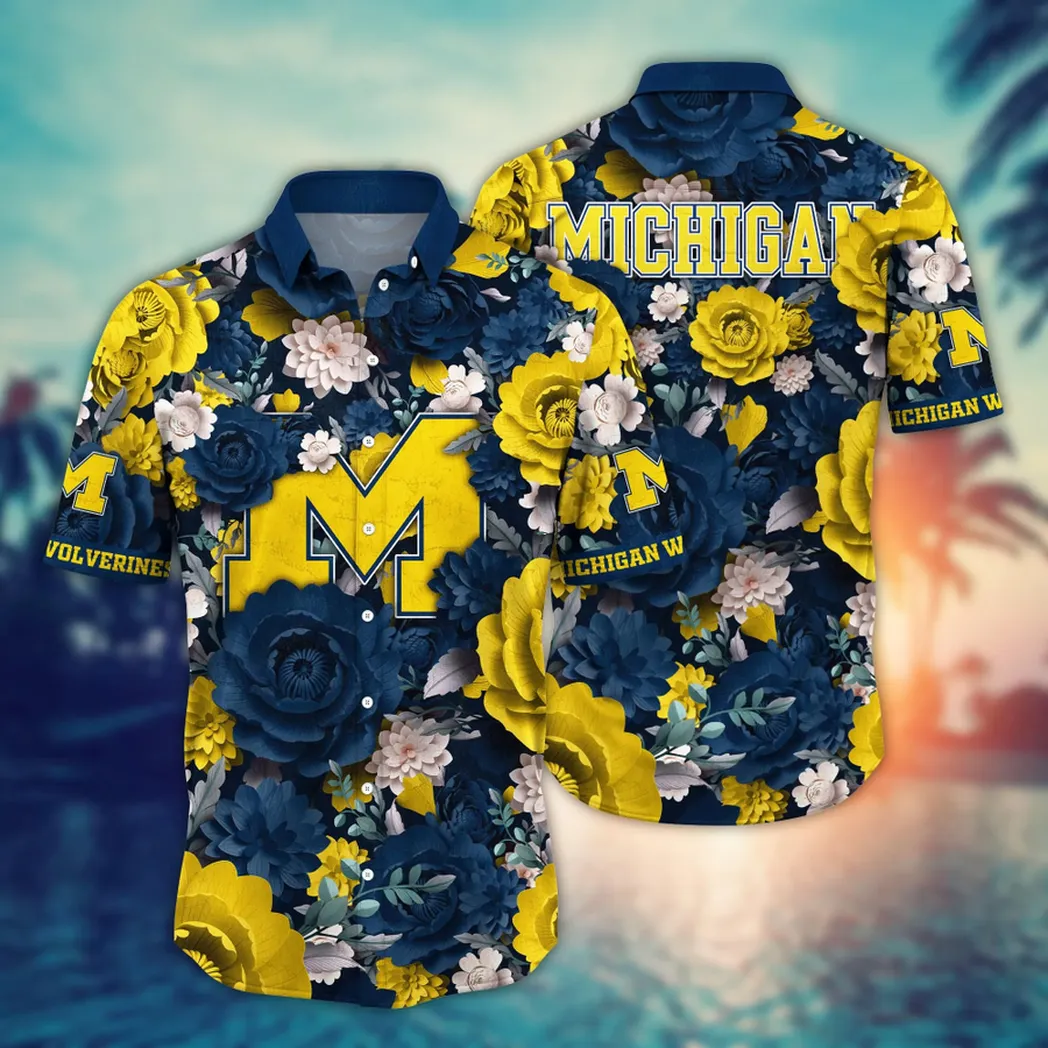 Michigan Wolverines, Style Hot Trending Summer NCAA Flower Aloha Hawaiian Shirt, Custom Summer Football Shirts VPHWA2451153779