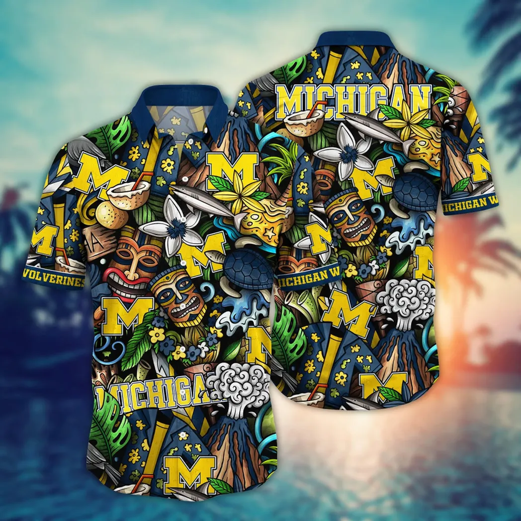 Michigan Wolverines, Style Hot Trending Summer NCAA Flower Aloha Hawaiian Shirt, Custom Summer Football Shirts VPHWA2451154278