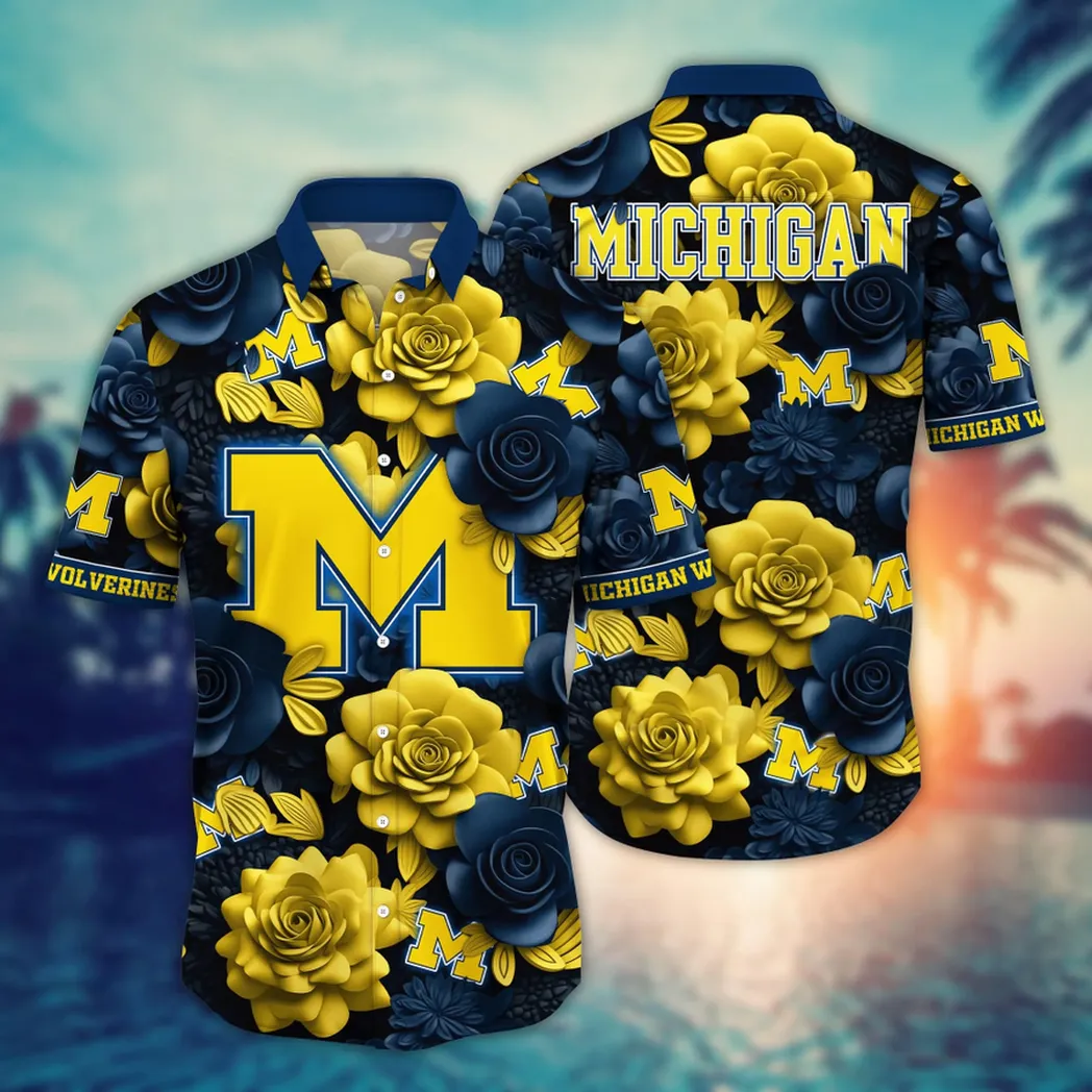 Michigan Wolverines, Style Hot Trending Summer NCAA Flower Aloha Hawaiian Shirt, Summer Football Shirts VPHWA2451153938