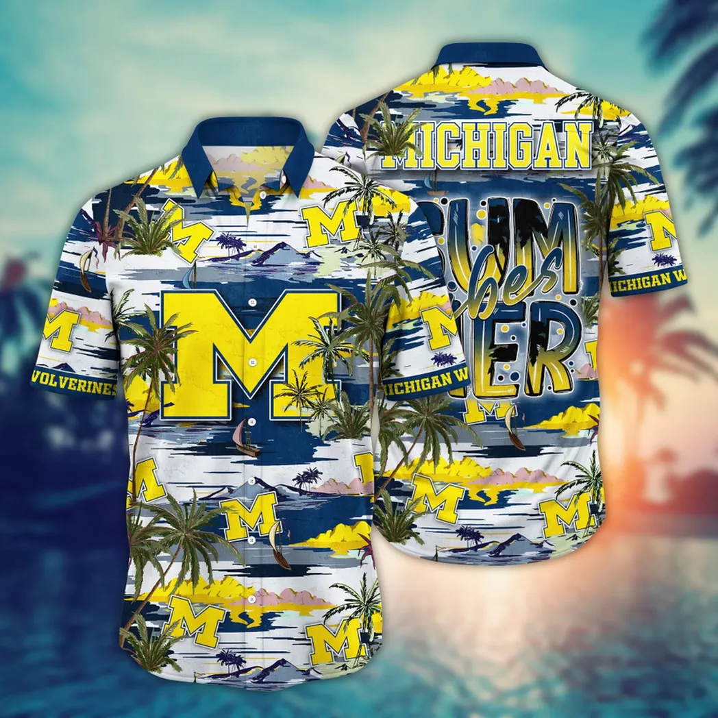 Michigan Wolverines, Style Hot Trending Summer NCAA Flower Aloha Hawaiian Shirt, Summer Football Shirts VPHWA2451153983