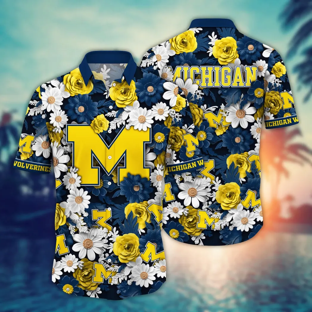 Michigan Wolverines, Style Hot Trending Summer NCAA Flower Aloha Hawaiian Shirt, Summer Football Shirts VPHWA2451153996