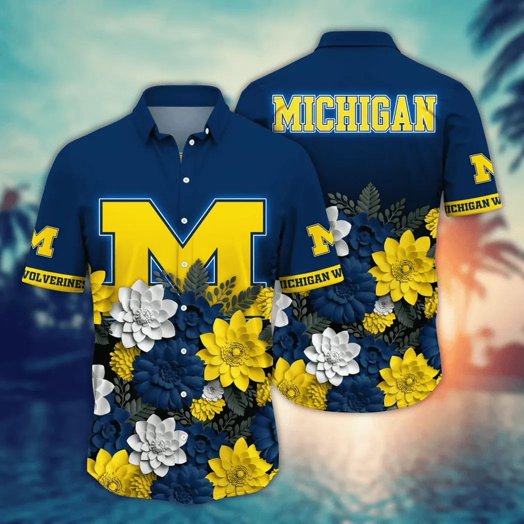 Michigan Wolverines, Style Hot Trending Summer NCAA Flower Aloha Hawaiian Shirt, Summer Football Shirts VPHWA2451155060