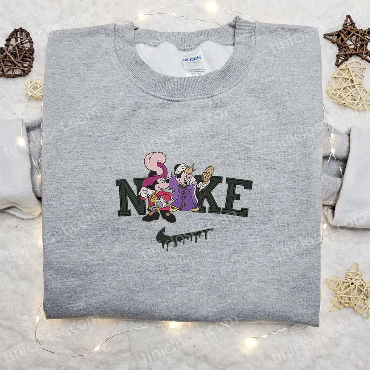 Mickey and Minnie Mouse Masquerade x Nike Embroidered Sweatshirt, Halloween Embroidered Shirt, Best Halloween Gift Ideas