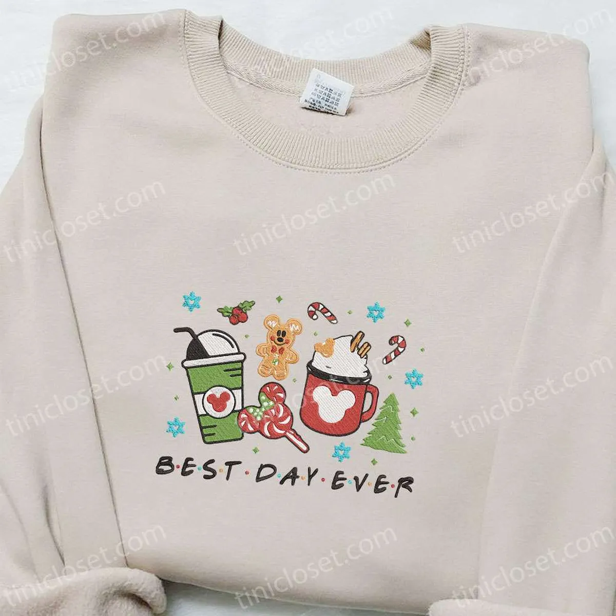 Mickey Best Day Ever Embroidered Sweatshirt, Christmas Embroidered Shirt, Best Gift Ideas for Family