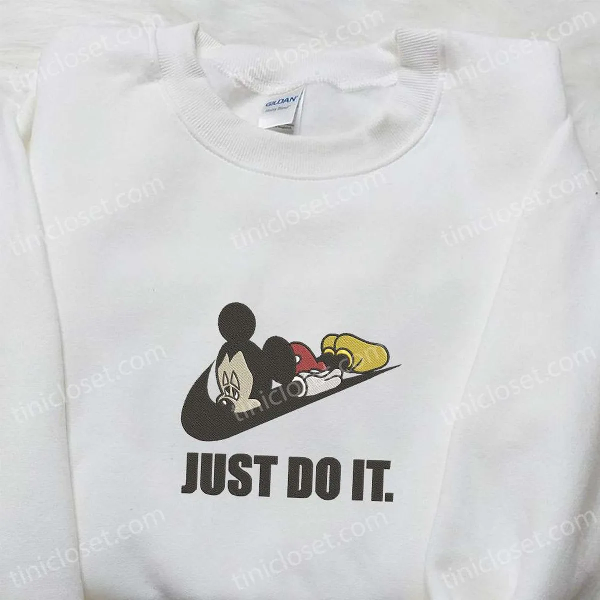 Mickey Just Do It x Nike Embroidered Sweatshirt, Nike Inspired Embroidered Shirt, The Best Gift