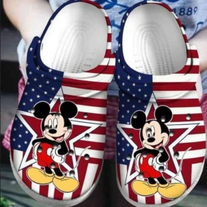 Mickey Mouse America Flag Patriot Crocs Crocband Clogs