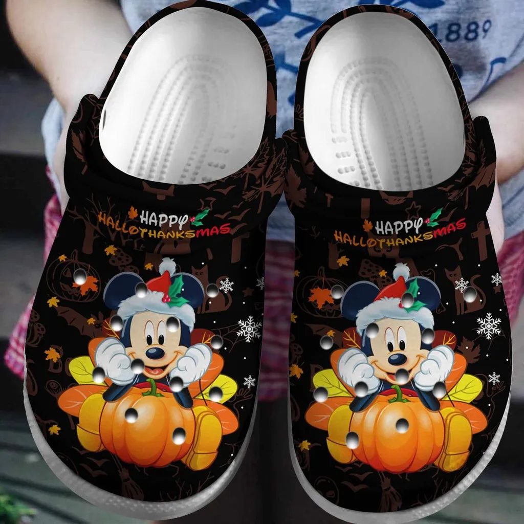 Mickey Mouse Happy Hallothanksmas Crocband Crocs Clogs