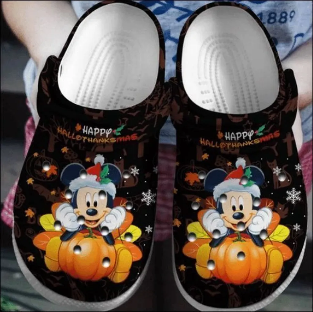 Mickey Mouse Happy Hallothanksmas Crocs Clog