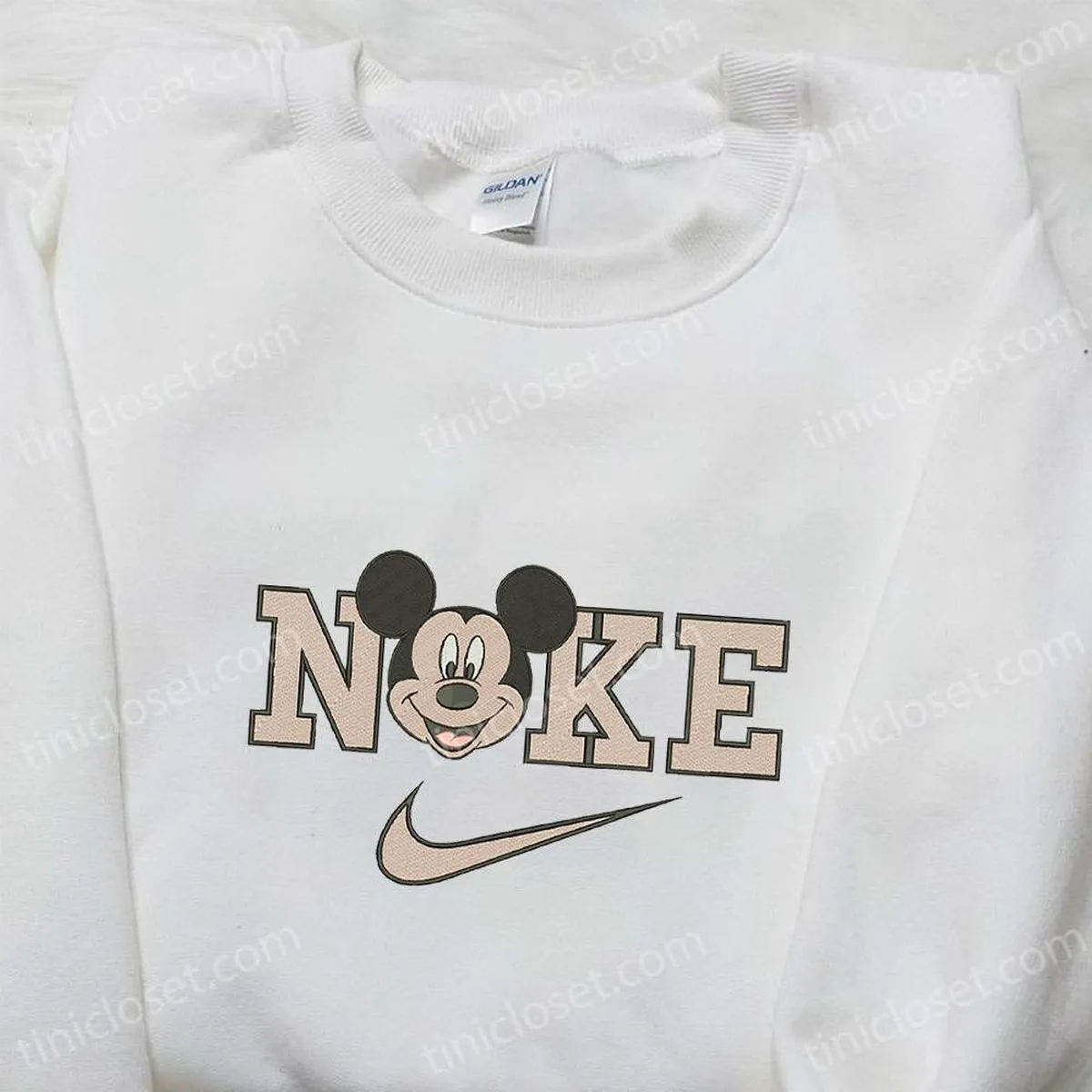 Mickey Mouse Head x Nike Cartoon Embroidered Hoodie, Nike Inspired Embroidered Shirt, Best Birthday Gift Ideas