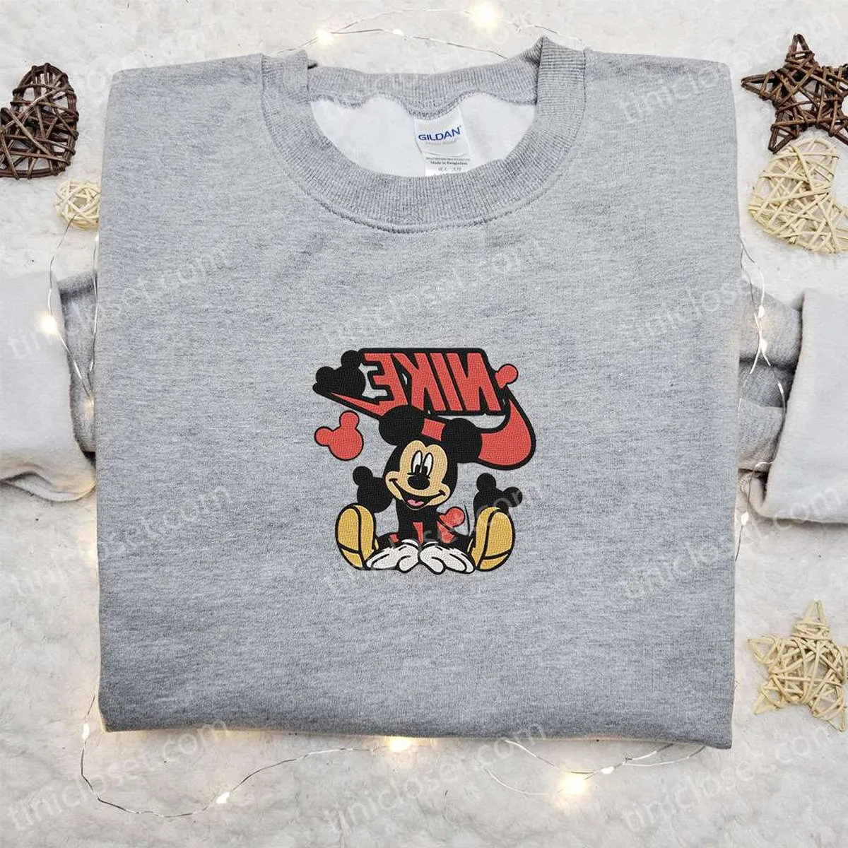 Mickey Mouse Laughing x Nike Embroidered Sweatshirt, Walt Disney Characters Embroidered Shirt, Best Birthday Gift Ideas for Family