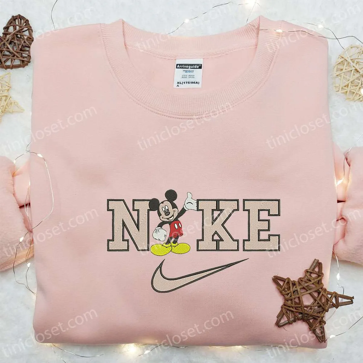 Mickey Mouse x Nike Cartoon Embroidered Sweatshirt, Nike Inspired Embroidered Hoodie, Best Birthday Gifts for Family