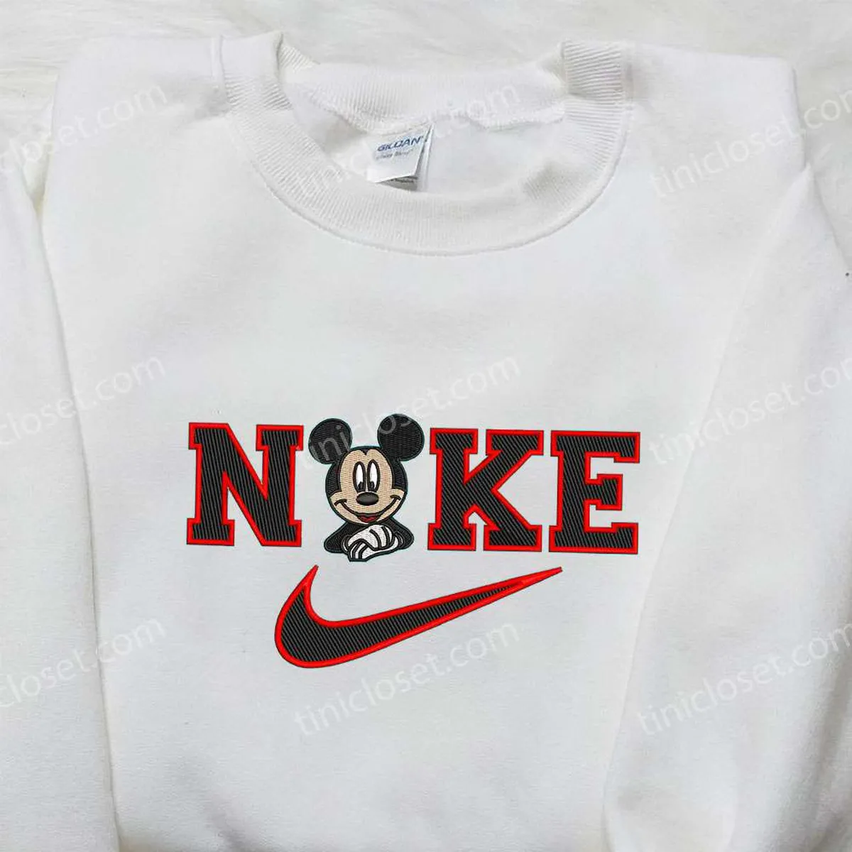 Mickey Mouse x Nike Embroidered Sweatshirt, Mickey Mouse Disney Embroidered Shirt, Nike Inspired Embroidered Shirt