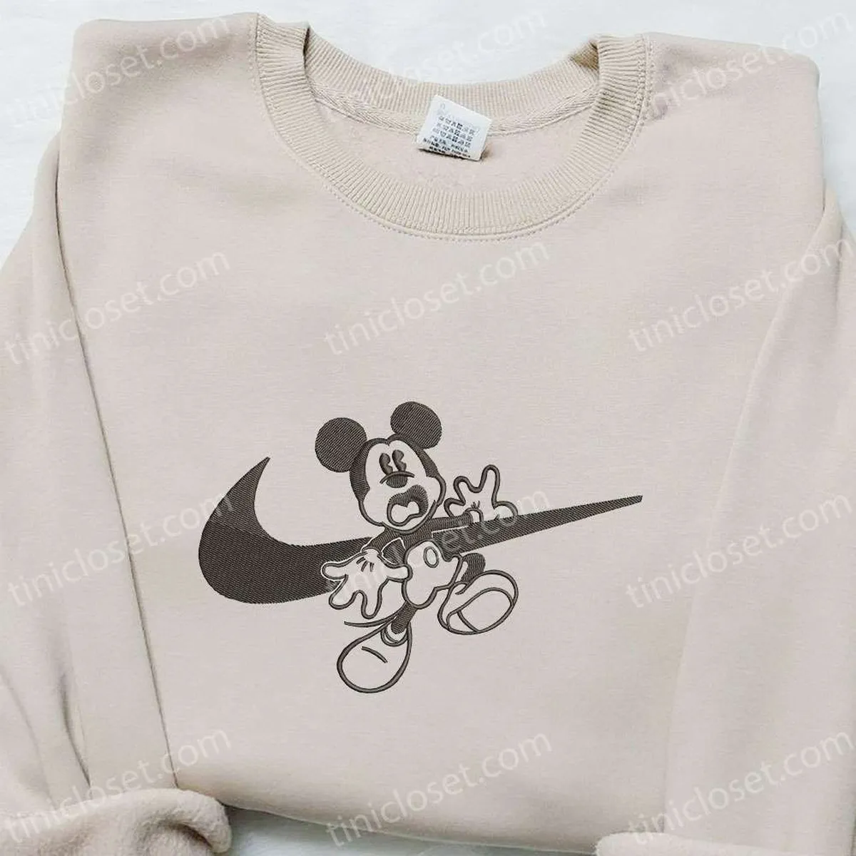 Mickey Mouse x Swoosh Embroidered Shirt, Halloween Embroidered Shirt, Disney Characters Embroidered Shirt, Best Gift Ideas for Family