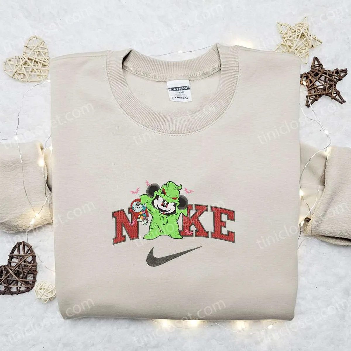 Mickey Oogie Boogie Halloween x Nike Embroidered Sweatshirt, Horror Movie Halloween Embroidered Shirt, Best Halloween Gift Ideas