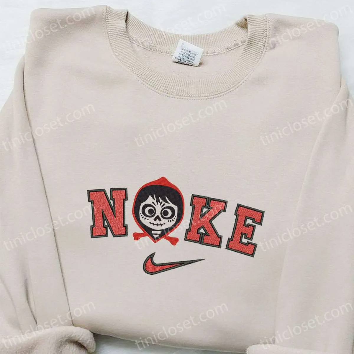 Miguel Rivera Coco x Nike Embroidered Sweatshirt, Horror Movie Halloween Embroidered Shirt, Best Halloween Gift Ideas