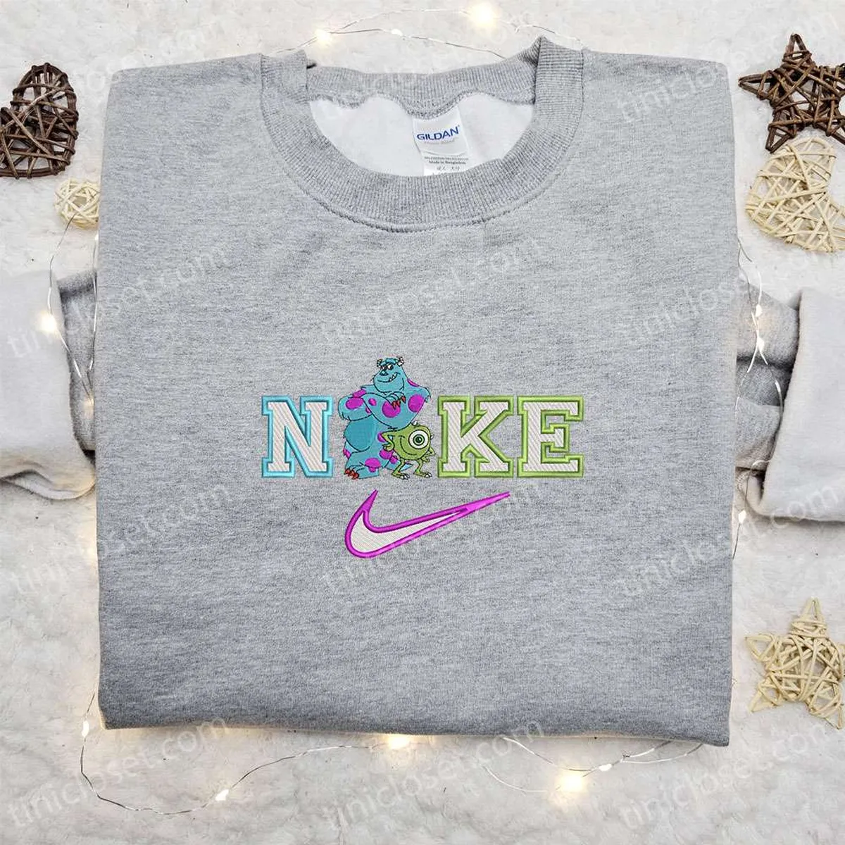 Mike and Sully x Nike Embroidered Sweatshirt, Walt Disney Characters Embroidered Shirt, Best Birthday Gift Ideas for Family