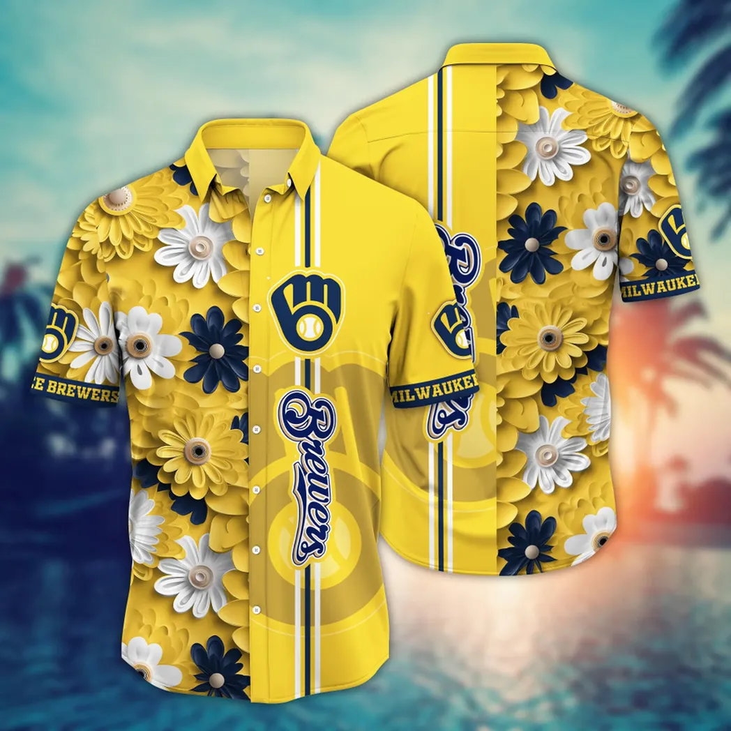 Milwaukee Brewers MLB Flower Aloha Hawaiian Shirt, Summer Football Shirts VPHWA2451154782