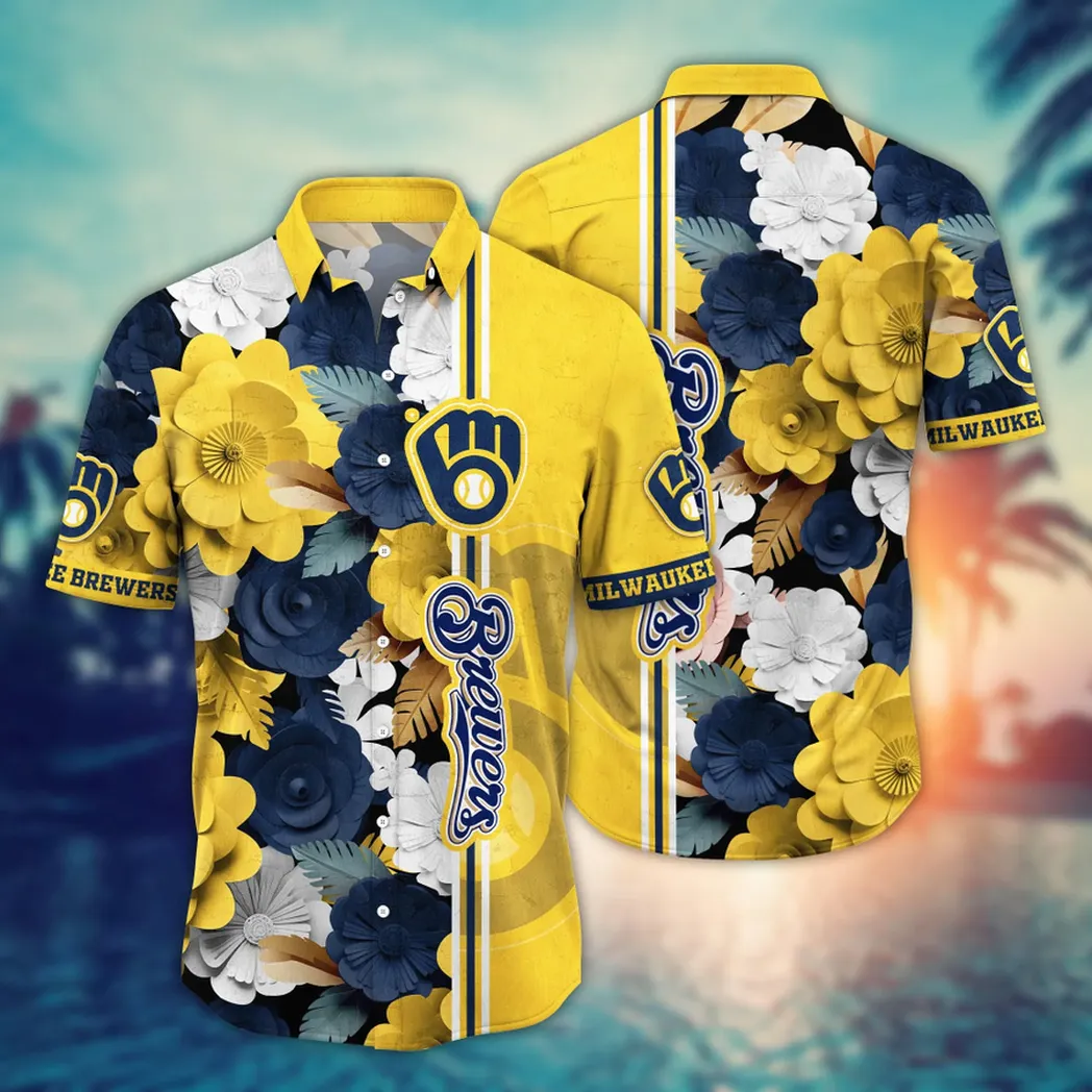 Milwaukee Brewers MLB Flower Aloha Hawaiian Shirt, Summer Football Shirts VPHWA2451154897