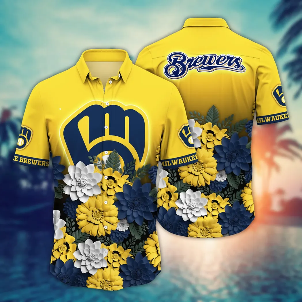 Milwaukee Brewers MLB Flower Aloha Hawaiian Shirt, Summer Football Shirts VPHWA2451154939