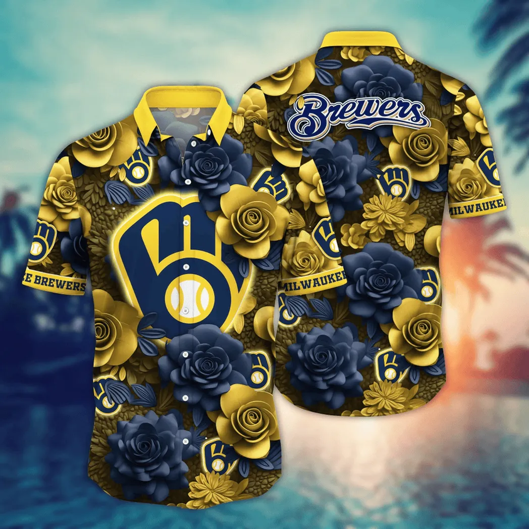 Milwaukee Brewers MLB Flower Aloha Hawaiian Shirt, Summer Football Shirts VPHWA2451155020