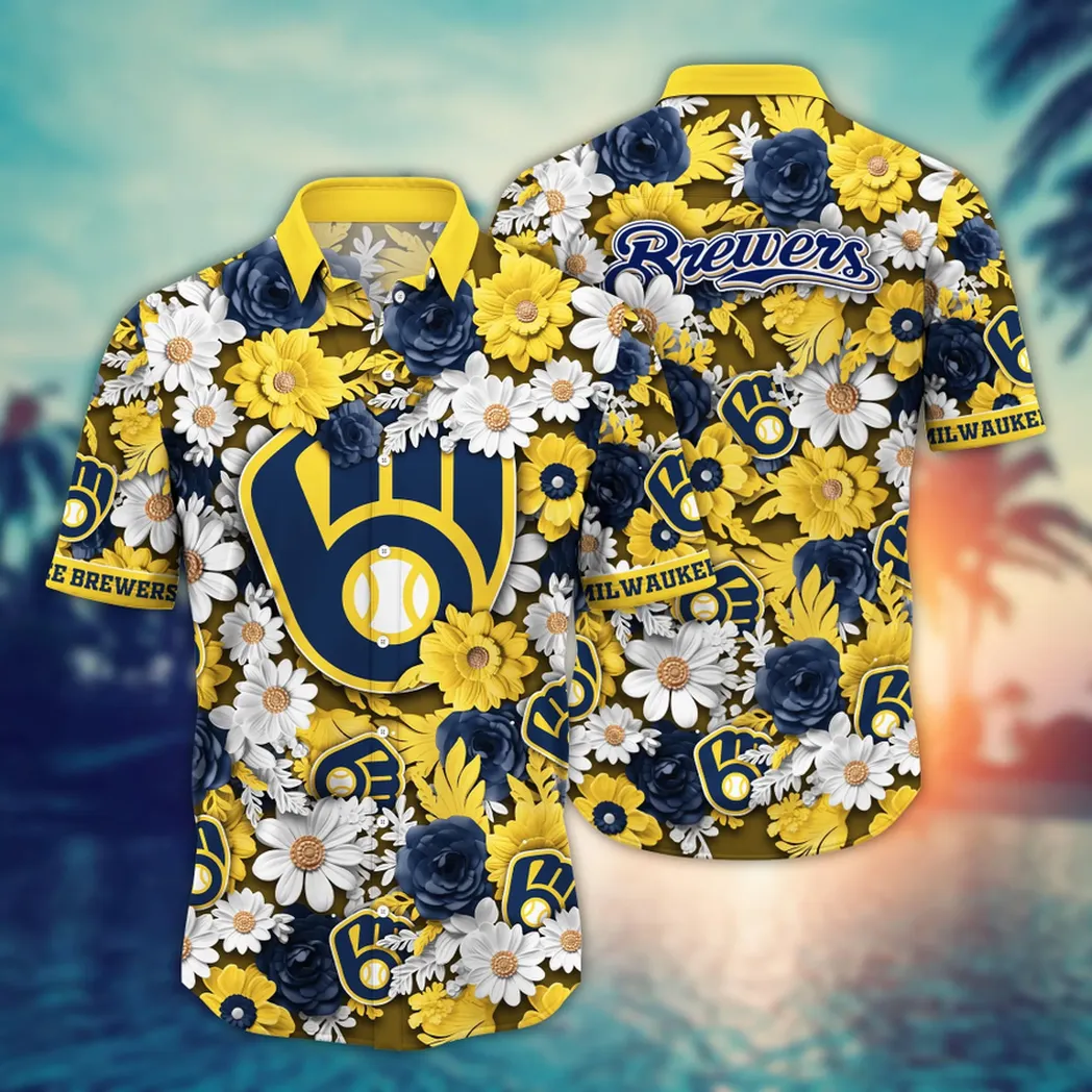 Milwaukee Brewers MLB Flower Aloha Hawaiian Shirt, Summer Football Shirts VPHWA2451155021