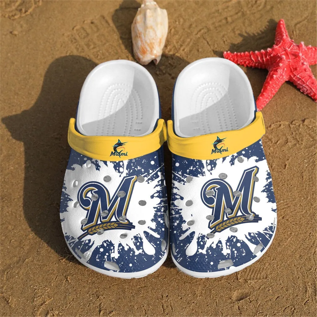 Milwaukee Brewers Mlb Paint Flakes Crocs Clog