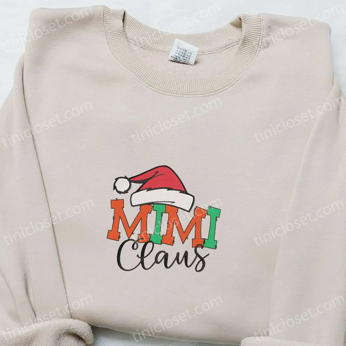 Mimi Claus Christmas Embroidered Sweatshirt, Christmas Embroidered Shirt, Best Christmas Gift Ideas