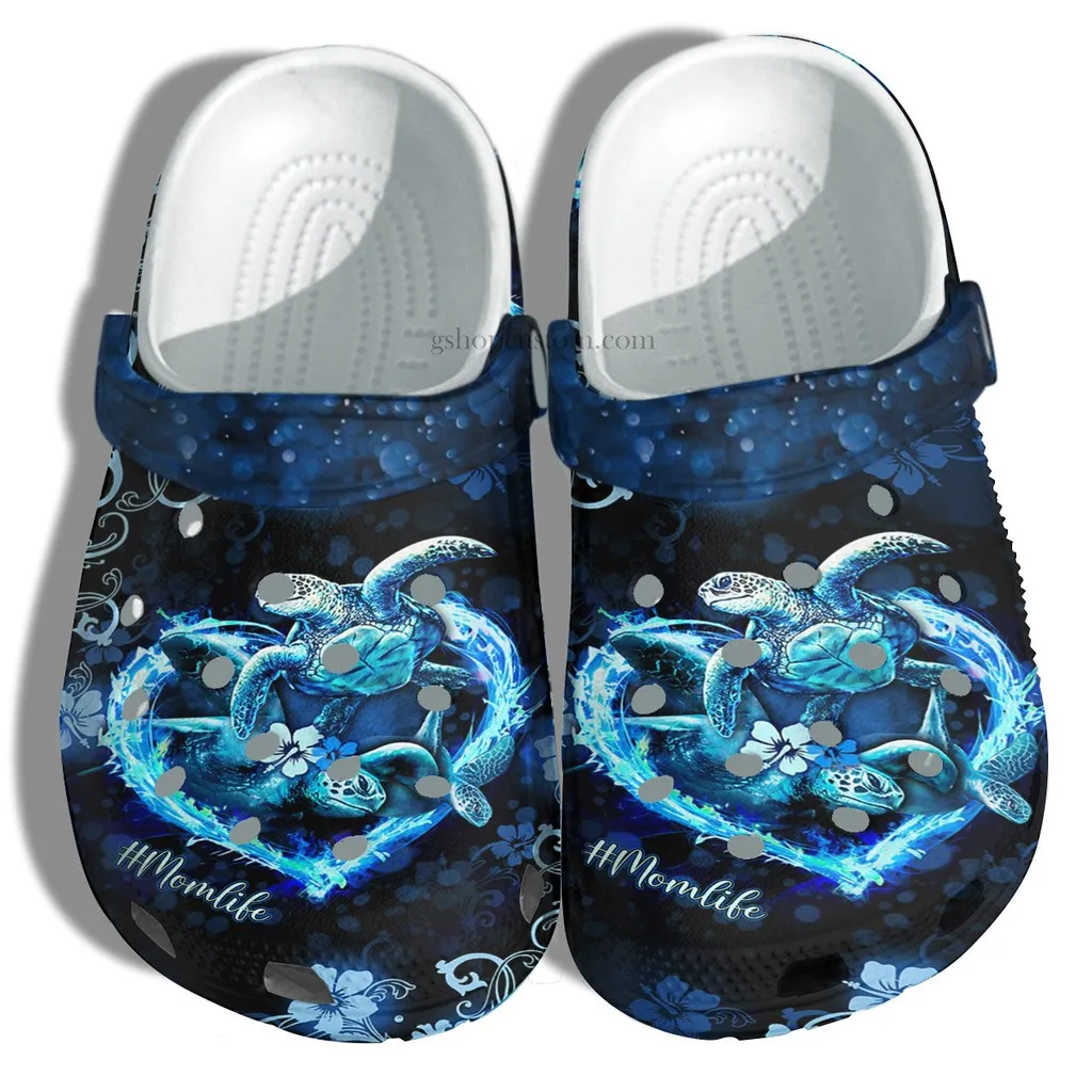 Mimi Life Turtle Heart Ocean Lover Blue Crocs