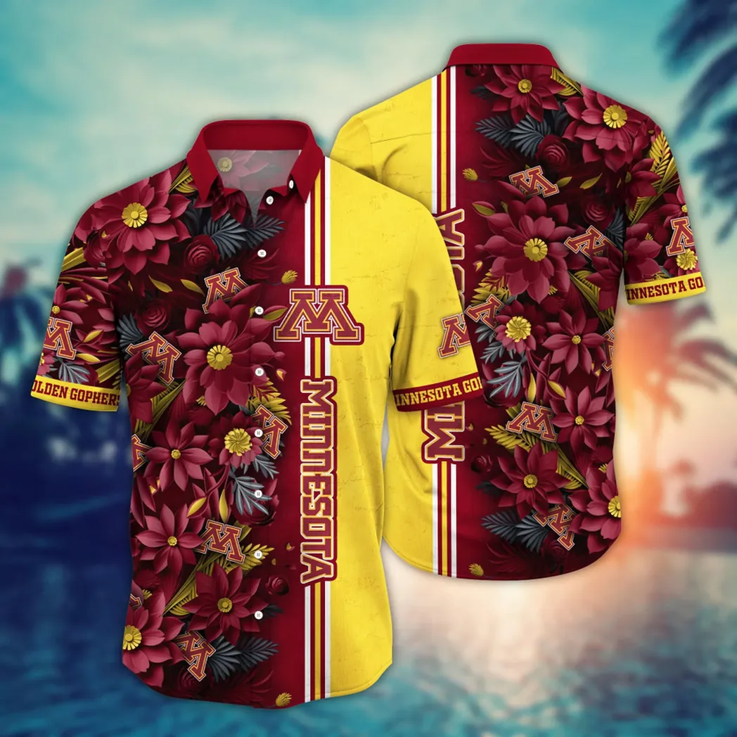 Minnesota Golden Gophers NCAA Flower Aloha Hawaiian Shirt, Custom Summer Football Shirts VPHWA2451153298