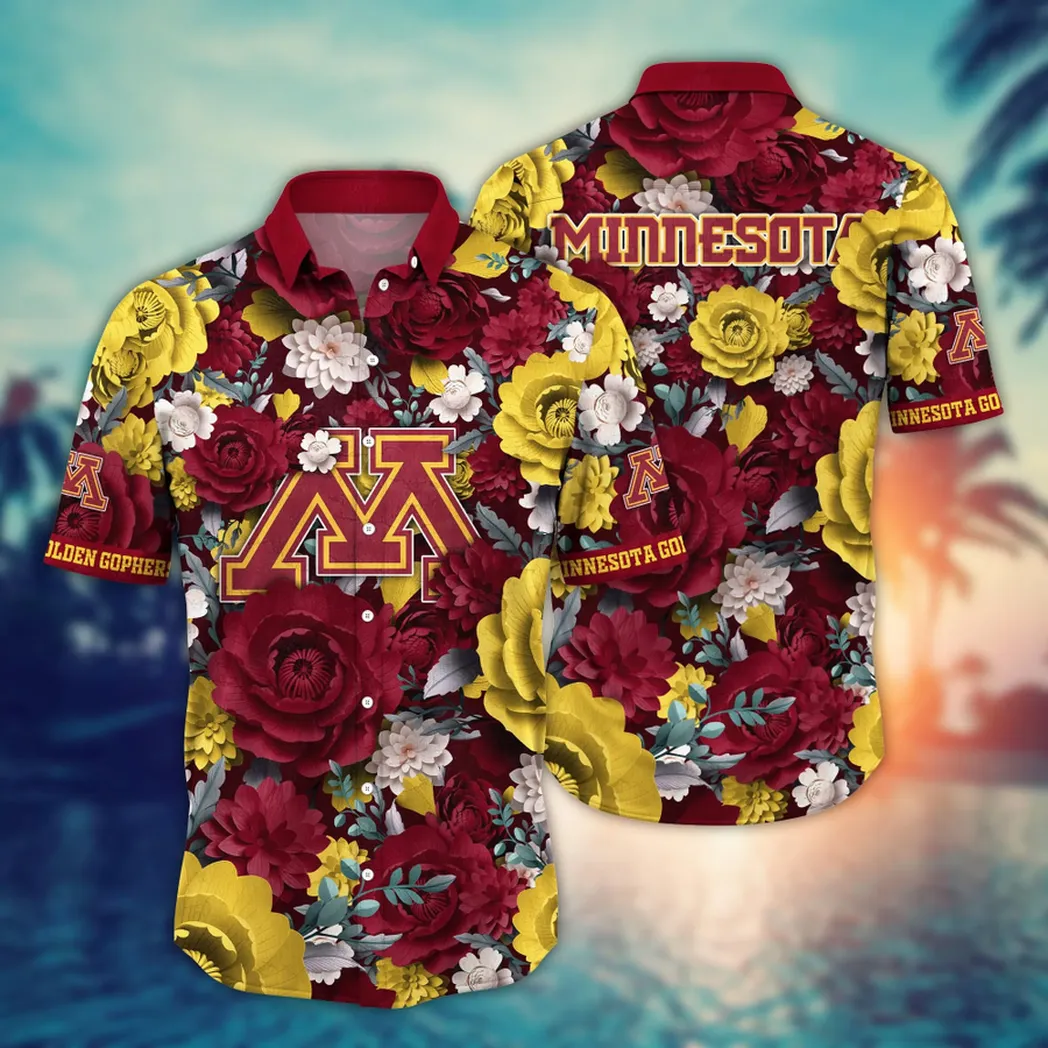 Minnesota Golden Gophers NCAA Flower Aloha Hawaiian Shirt, Custom Summer Football Shirts VPHWA2451153727