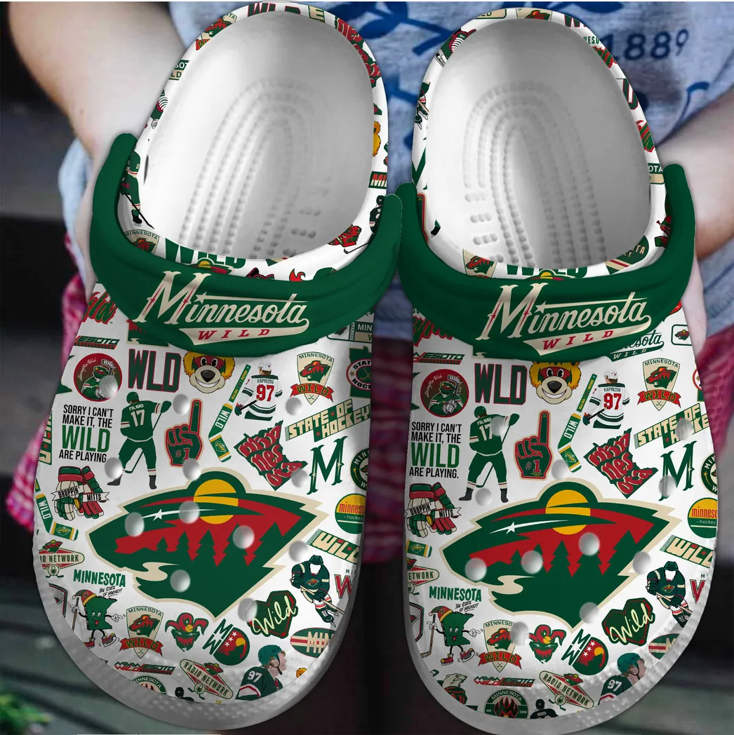 Minnesota Wild NHL Sport Crocs Clogs