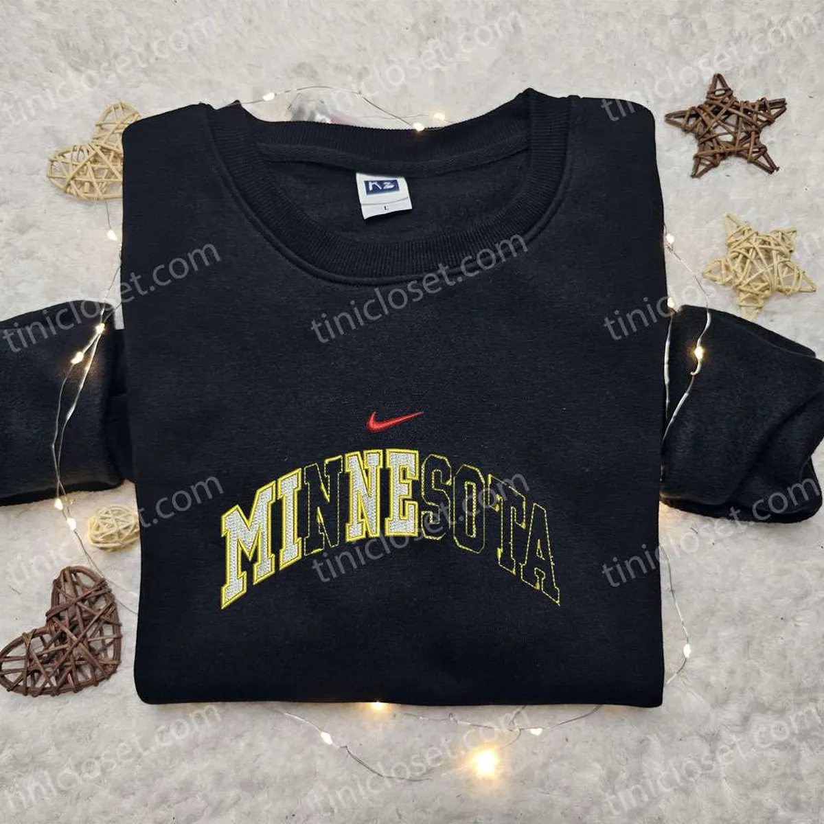 Minnesota x Nike Swoosh Embroidered Hoodie, Nike Inspired Embroidered Shirt, Best Gift Ideas