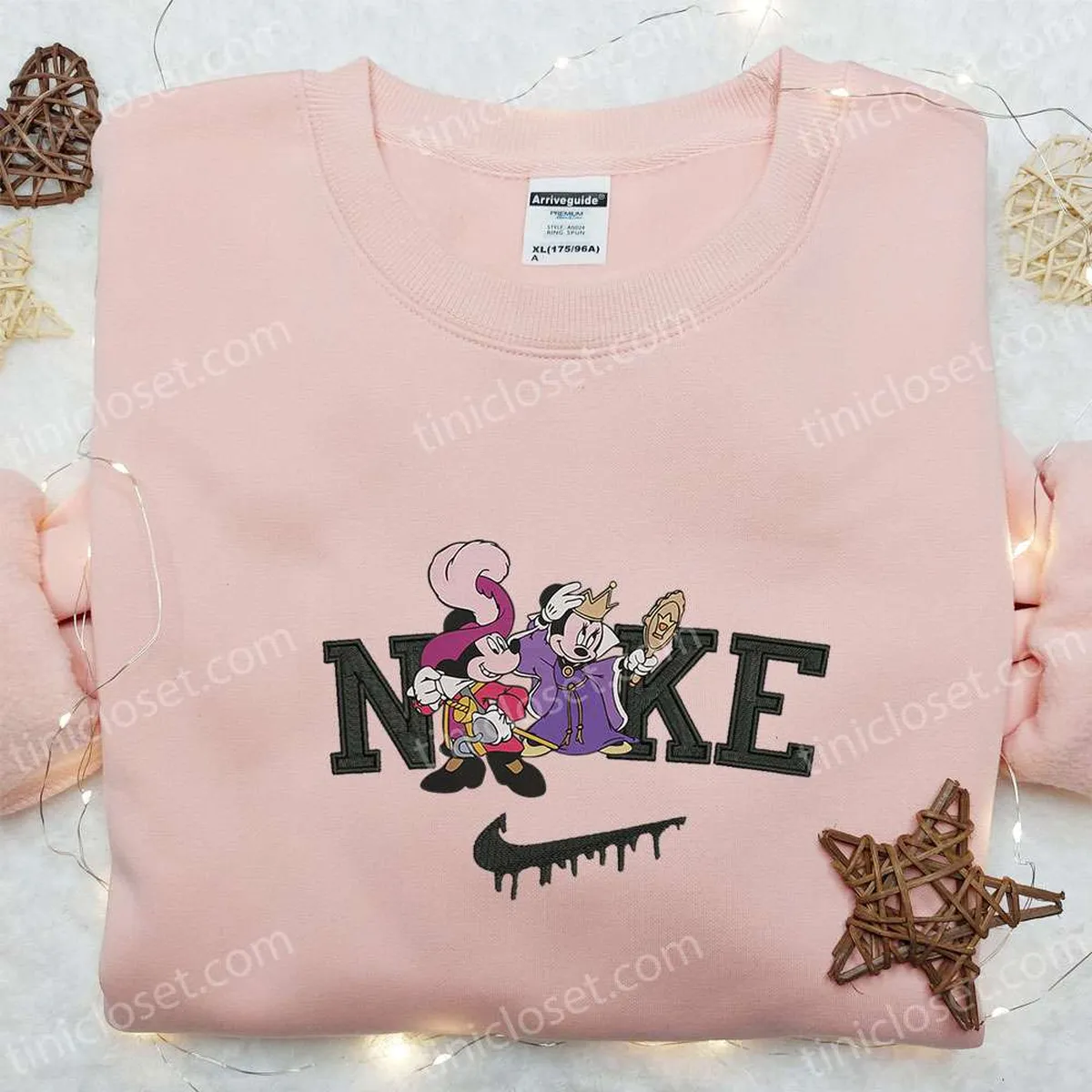 Minnie and Mickey Masquerade Halloween x Nike Embroidered Sweatshirt, Walt Disney Characters Embroidered Shirt, Best Halloween Gift Ideas