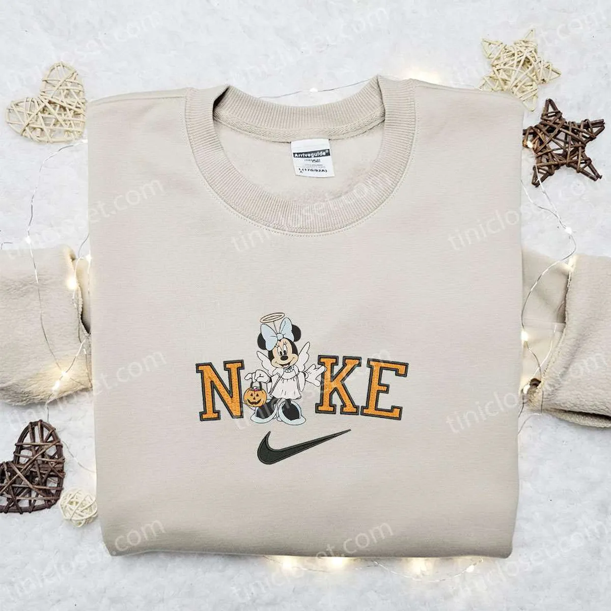 Minnie Mouse Angel Halloween x Nike Embroidered Sweatshirt, Walt Disney Characters Embroidered Shirt, Best Halloween Gift Ideas